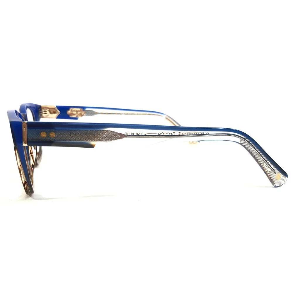 Erkers Eyeglasses Frames PAULOS BLUE Brown Stripe Square Full Rim 47-24-150